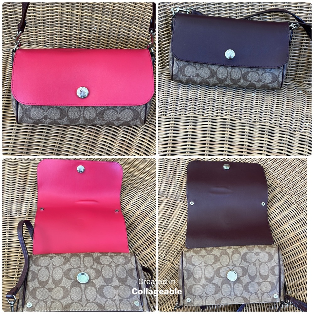 Coach Pink and Purple Reversible Women's Shoulder Bag